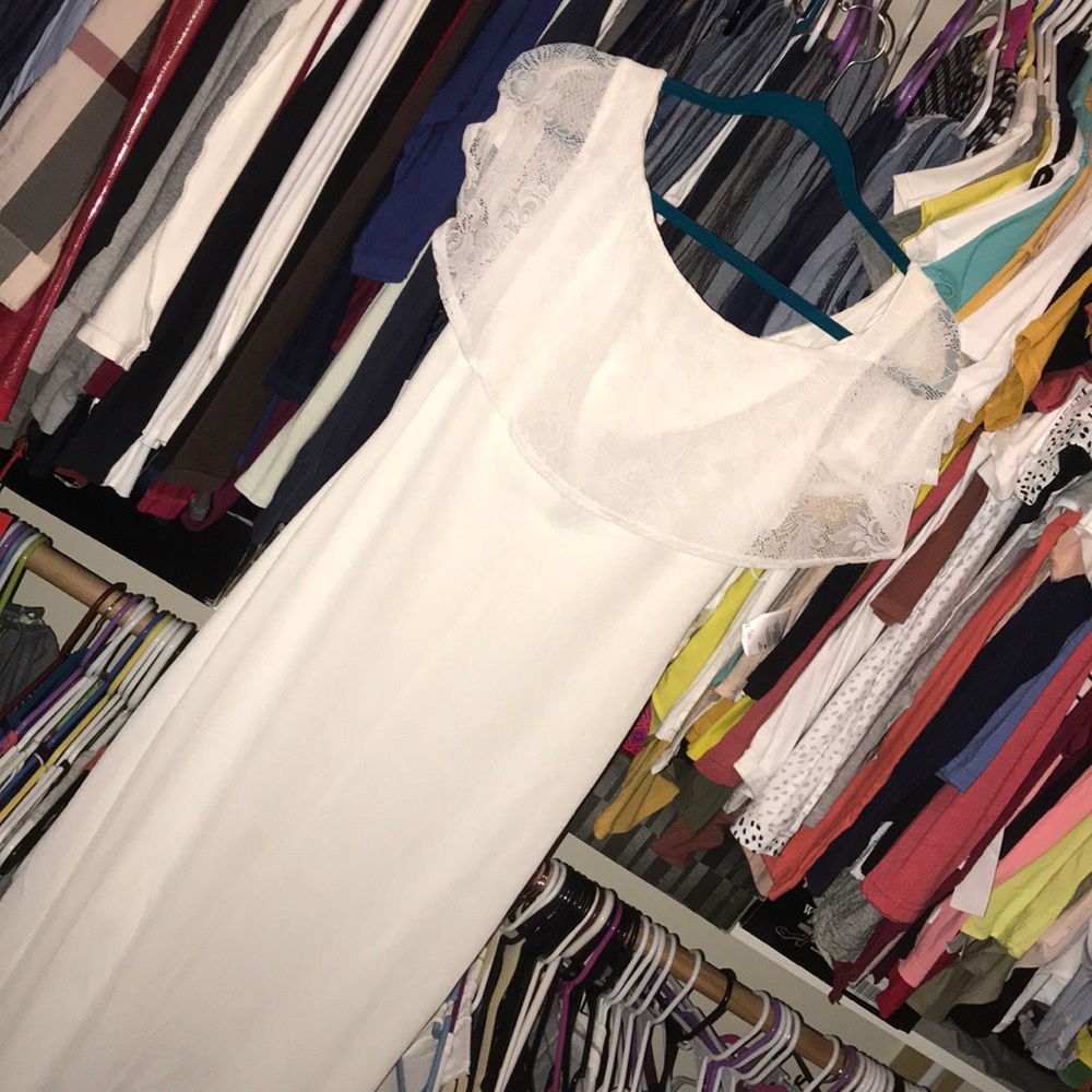 Off the shoulder white dress